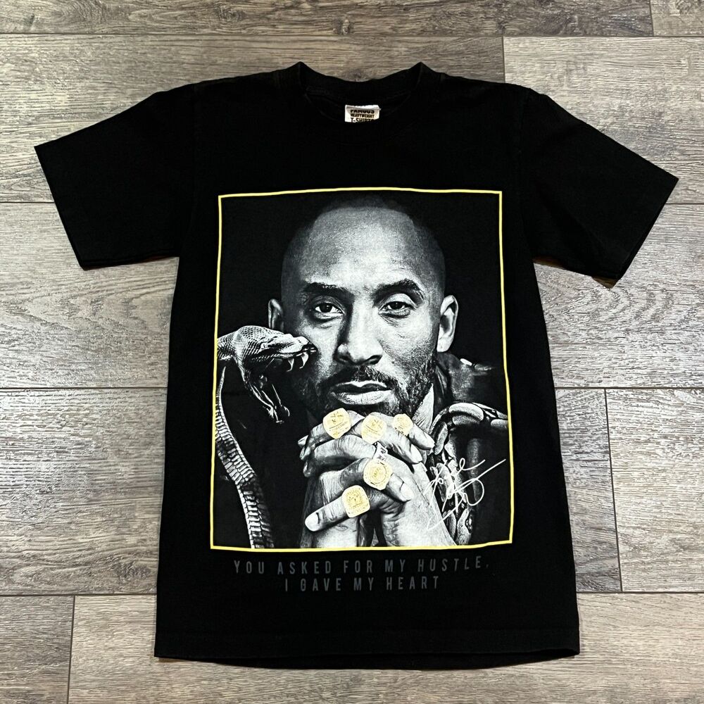 Shaka Wear Kobe Bryant “Legends Live Forever” Tee Black Mamba Snake Rings Small
